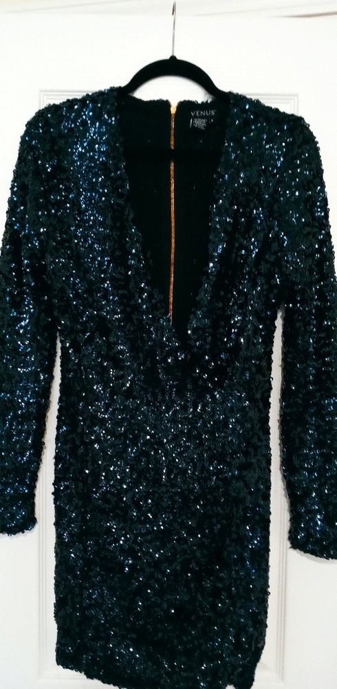 Formal sequined Navy party dress